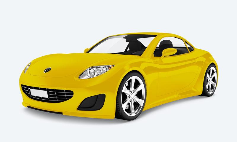三维黄色跑车侧视图图片,3d,汽车用品,汽车,品牌少,复制空间,设计空间